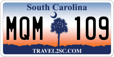 SC license plate MQM109