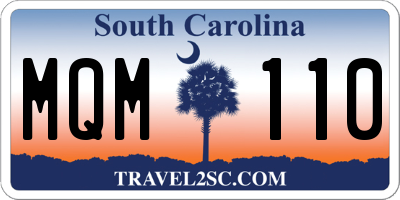 SC license plate MQM110