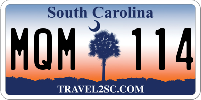 SC license plate MQM114