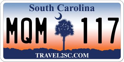 SC license plate MQM117