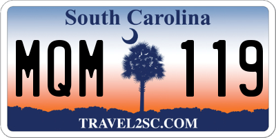 SC license plate MQM119