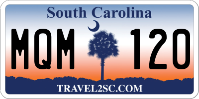 SC license plate MQM120