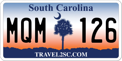 SC license plate MQM126