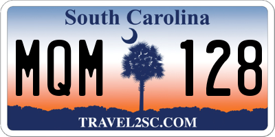 SC license plate MQM128