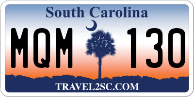 SC license plate MQM130