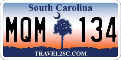 SC license plate MQM134