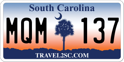 SC license plate MQM137