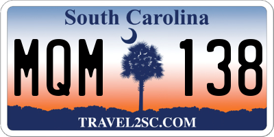 SC license plate MQM138