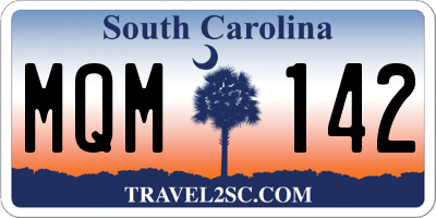 SC license plate MQM142