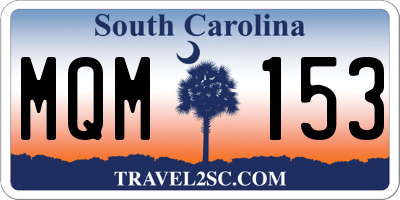 SC license plate MQM153