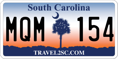 SC license plate MQM154