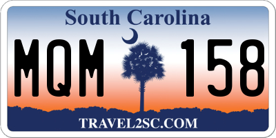 SC license plate MQM158