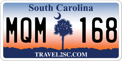 SC license plate MQM168