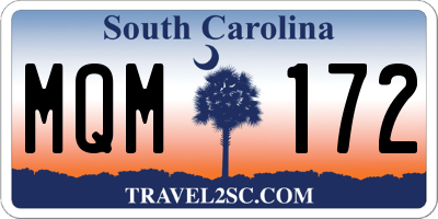 SC license plate MQM172