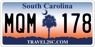 SC license plate MQM178