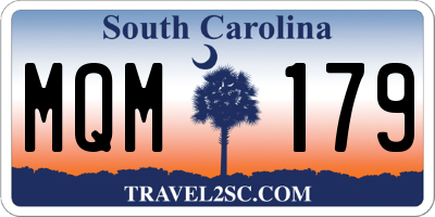 SC license plate MQM179