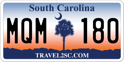 SC license plate MQM180