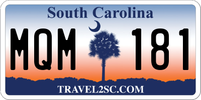 SC license plate MQM181
