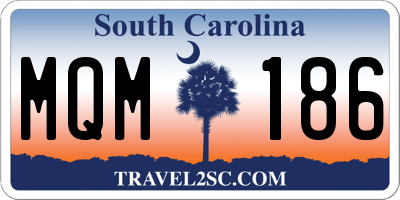 SC license plate MQM186