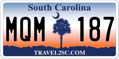 SC license plate MQM187