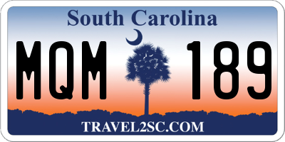 SC license plate MQM189