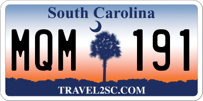 SC license plate MQM191