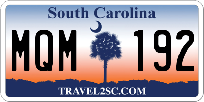 SC license plate MQM192