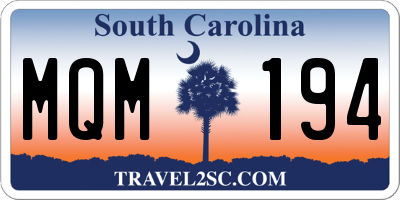 SC license plate MQM194