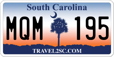 SC license plate MQM195