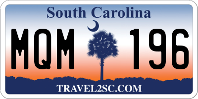 SC license plate MQM196