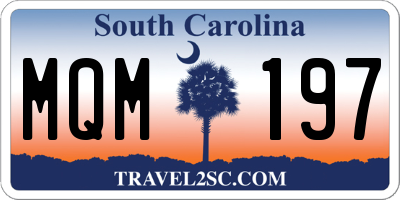 SC license plate MQM197
