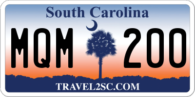 SC license plate MQM200