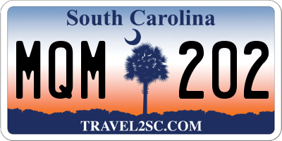 SC license plate MQM202