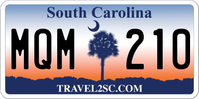 SC license plate MQM210
