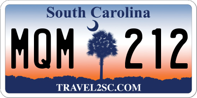 SC license plate MQM212