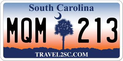 SC license plate MQM213