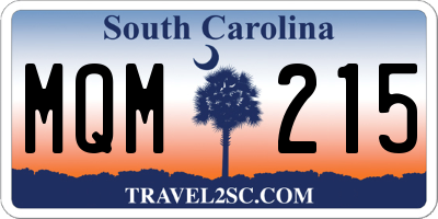 SC license plate MQM215
