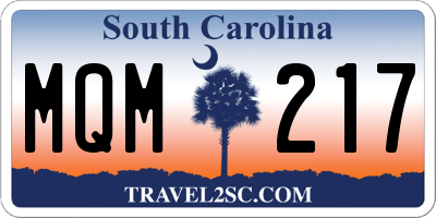 SC license plate MQM217