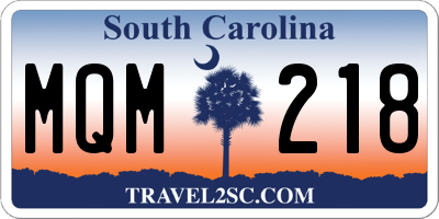 SC license plate MQM218
