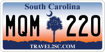 SC license plate MQM220
