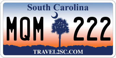 SC license plate MQM222