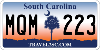 SC license plate MQM223