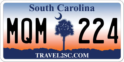 SC license plate MQM224
