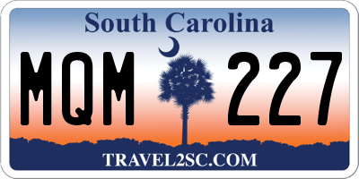 SC license plate MQM227