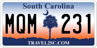 SC license plate MQM231