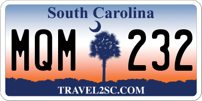 SC license plate MQM232