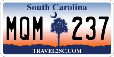 SC license plate MQM237
