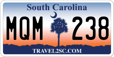 SC license plate MQM238