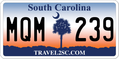 SC license plate MQM239