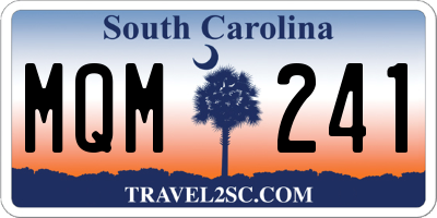 SC license plate MQM241